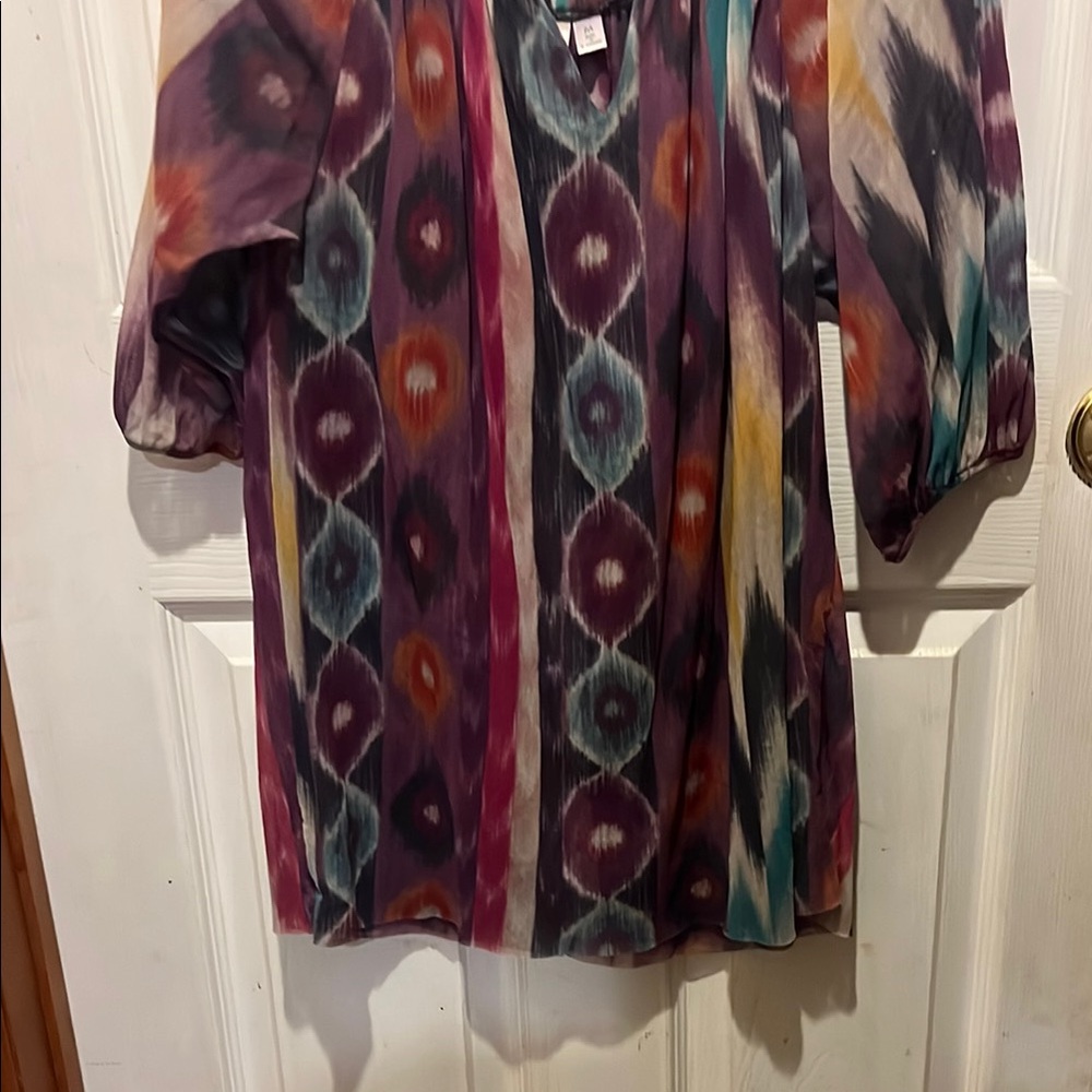 Purple Graphic boho Tunic Top